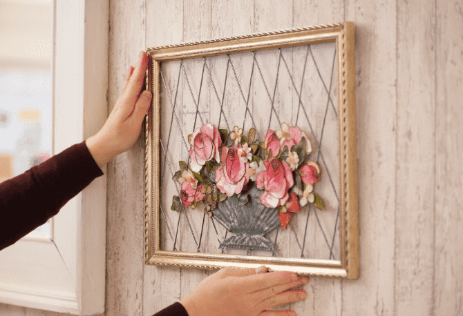 ステンドフラワーの作品が飾られている写真